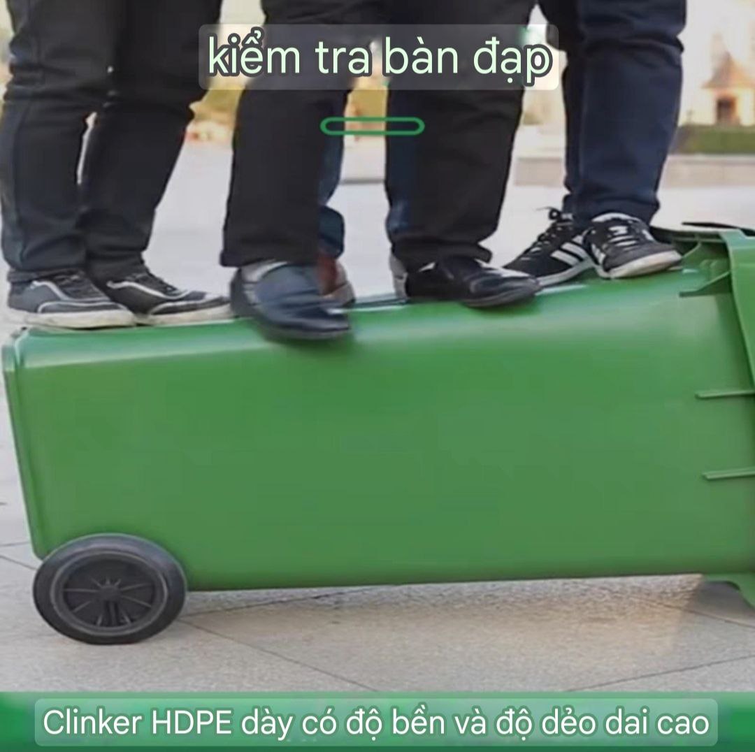 THÙNG RÁC CÔNG NGHIỆP XE THÙNG CHỨA ĐỰNG RÁC THẢI NHỰA HDPE  nhiều size 30L - 60 - 100L- 120L - 240L có bánh xe