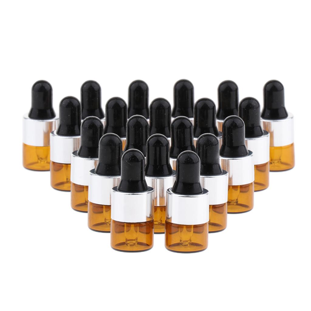 20Pcs Mini Refillable Dropper Bottles Essential Oils Cosmetics Perfume Applicator Pipette Makeup Sample Vials