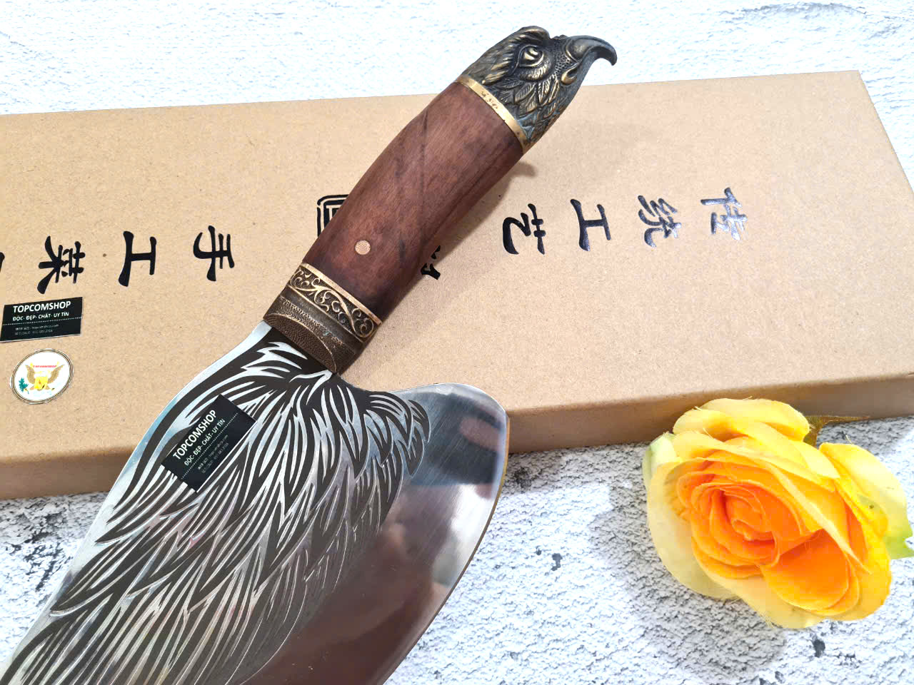 DAO BẾP - DAO THÁI CẮT HOA VĂN KHÂU ĐỒNG MÃ  A1 DT159 NT topcomshop vn