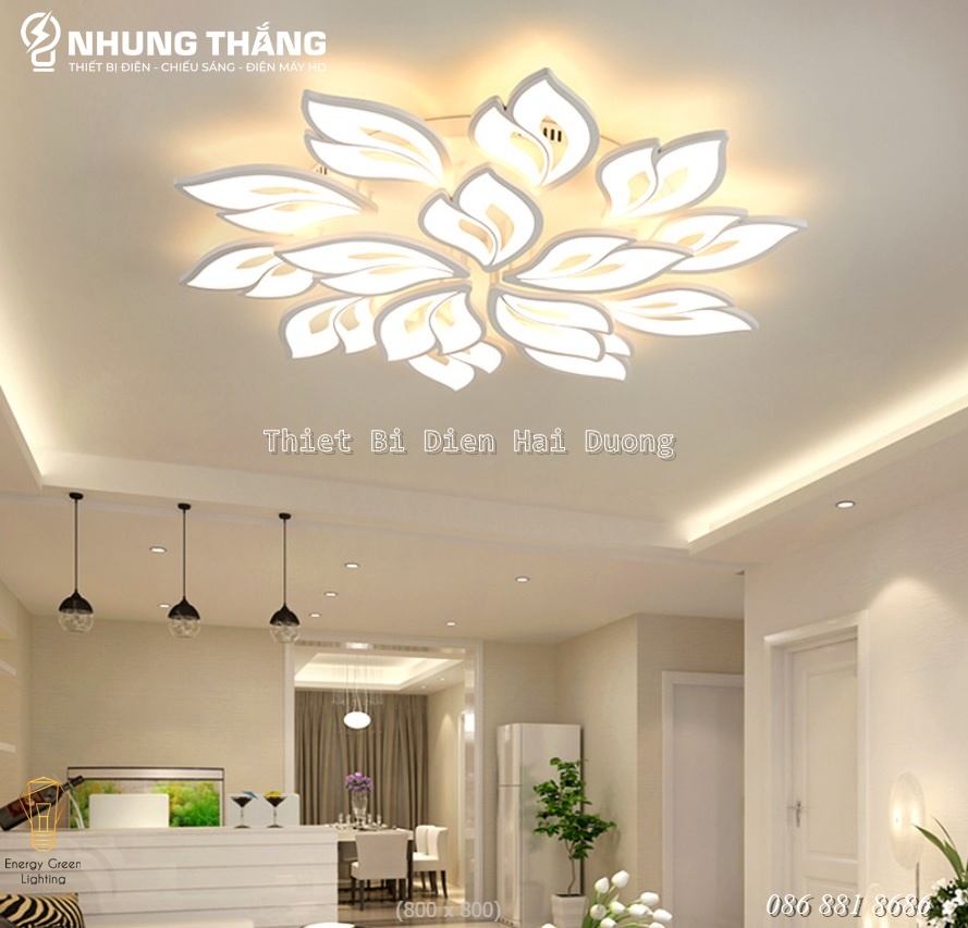 Đèn LED Ốp Trần Đuôi Cáo Decor 15 Cánh NT-039 - 3 Chế Độ Ánh Sáng -Tăng Giảm Ánh Sáng - Điều Khiển Từ Xa - Có Video