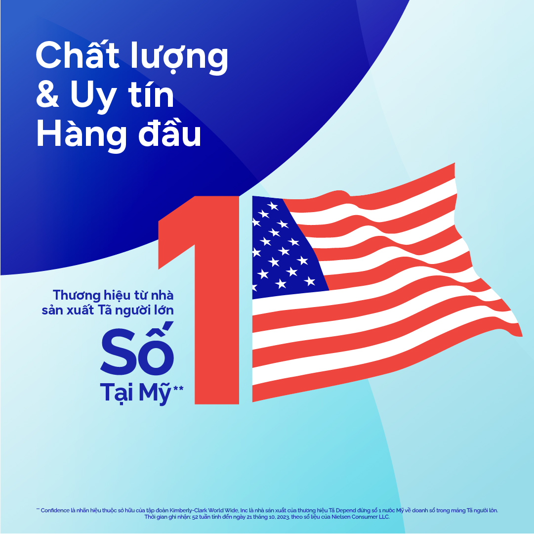 Tã quần người lớn Confidence Slim&amp;Fit mỏng nhẹ vừa vặn size M gói 16+2 miếng