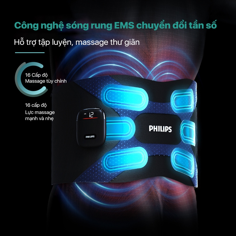 Máy Massage Vùng Lưng PHILIPS PPM4331 - công nghệ massage 3 trong 1 thư giãn thoải mái vùng lưng - Hàng chính hãng