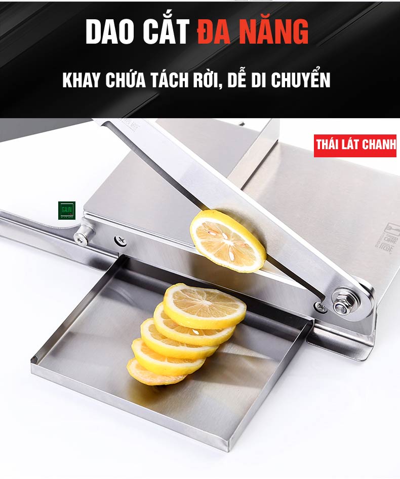 Máy Chặt, Thái Thịt Gà, Rau Củ Quả, Thái Thuốc Bắc, Đa Năng, D270, Inox 430, 1 Đổi 1 trong 3 Năm - Tặng Tay Mài Dao