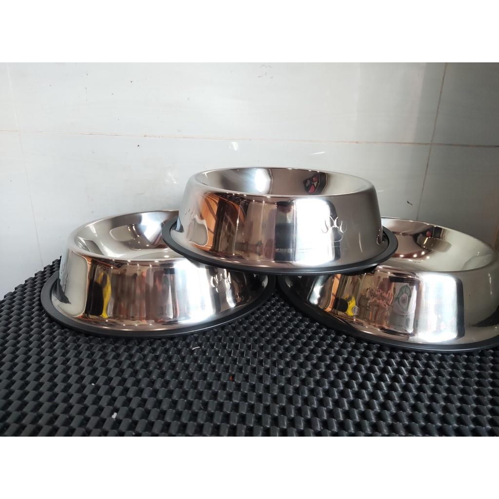 Bát ăn inox dành cho chó mèo 18cm, 26cm