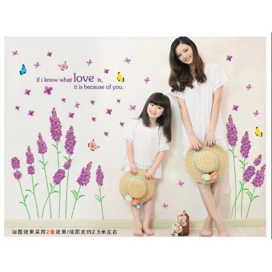 Decal trang trí hoa LAVANDER tím