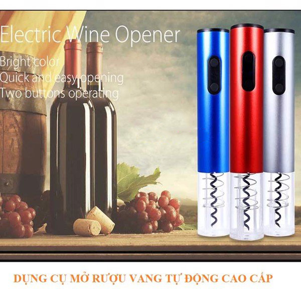 Bộ dụng cụ mở chai vang tự động (4 món), khui nắp chai vang