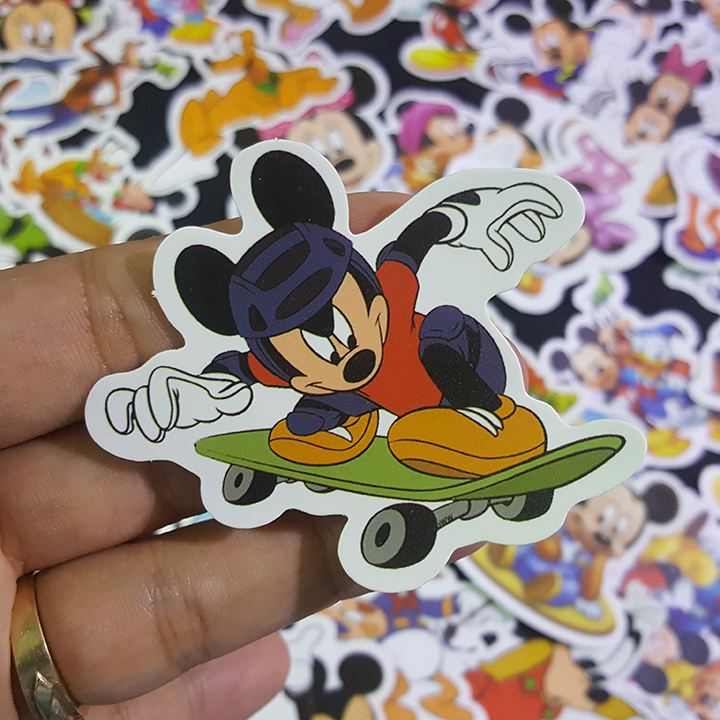 Bộ Sticker dán cao cấp chủ đề MICKEY MOUSE - Dùng dán Xe, dán mũ bảo hiểm, dán Laptop