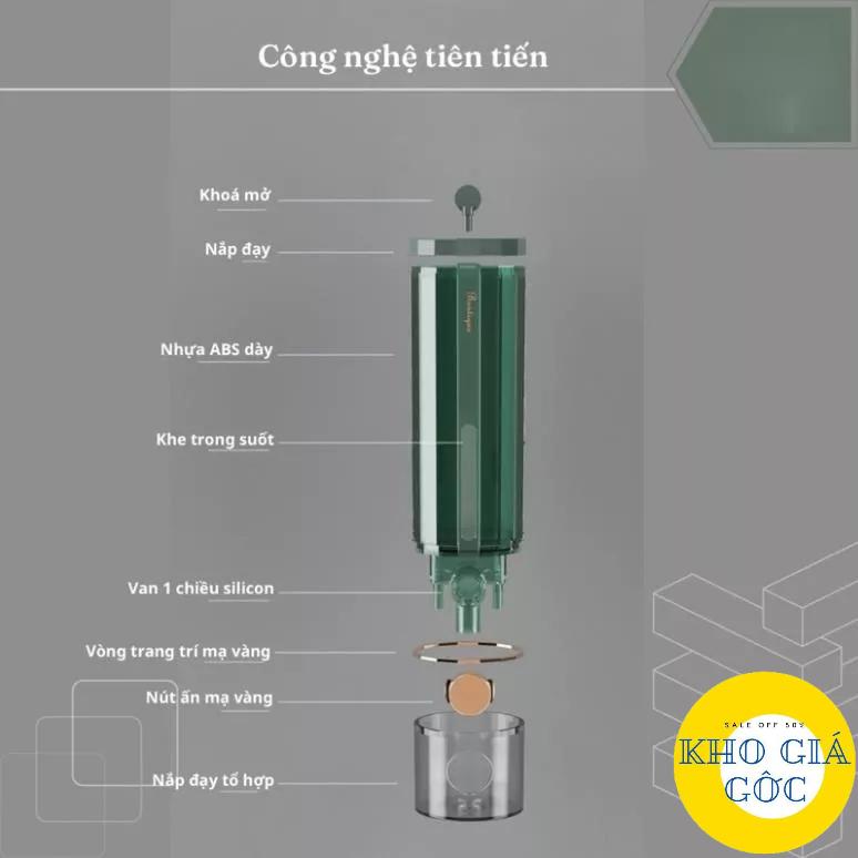 Hộp đựng sữa tắm dung tích 450ml Nhả dầu gội nước rửa tay gắn tường không cần khoan tiện lợi chất liệu nhựa ABS