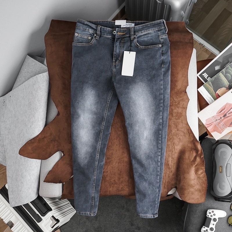 Quần jean nam co giãn hàng xuất khẩu cao cấp slim fit ôm VNXK màu xám bụi