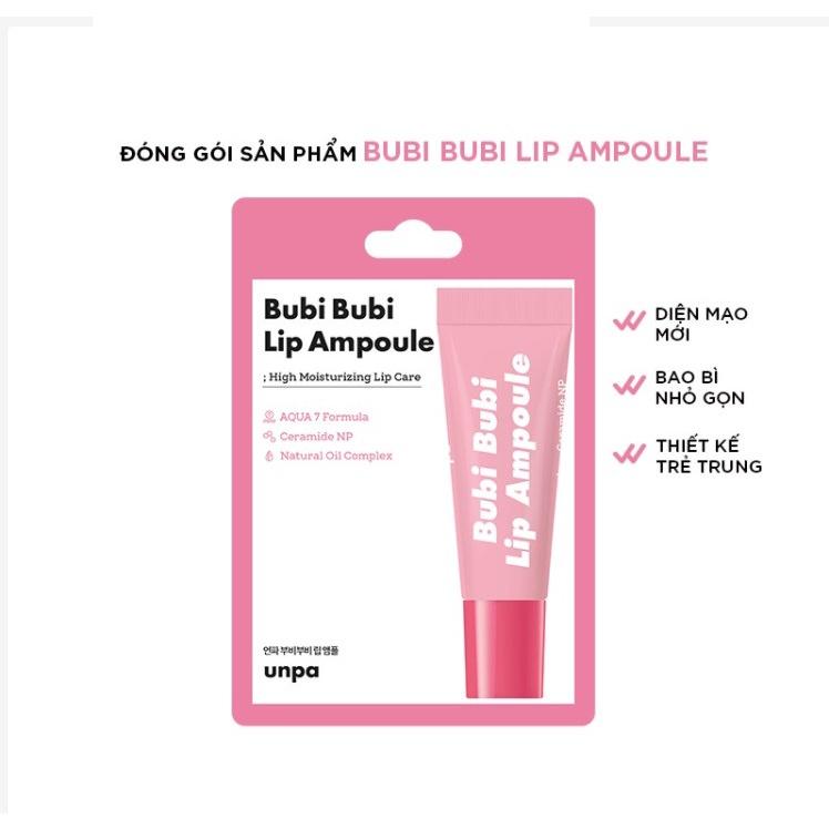 Combo 2 Sản Phẩm Dưỡng Ẩm Môi, Ngừa Lão Hóa Unpa Bubi Bubi Lip (Tinh Chất 10ml- Mặt Nạ 9g)