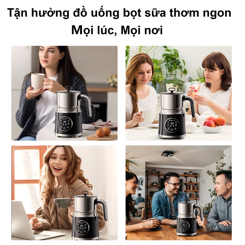 Máy đánh sữa tạo bọt đa năng chuyên nghiệp 6 trong 1 thương hiệu Mỹ cao cấp Biolomix BMF202 - Hàng chính hãng