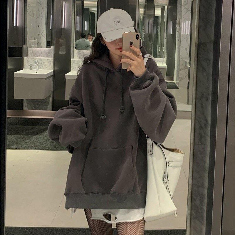 Áo Hoodie Nỉ bông TRƠN màu KEM/XÁM CHÌ UNISEX/Nam nữ unisex/ HOODIE TRƠN Jaystoree 