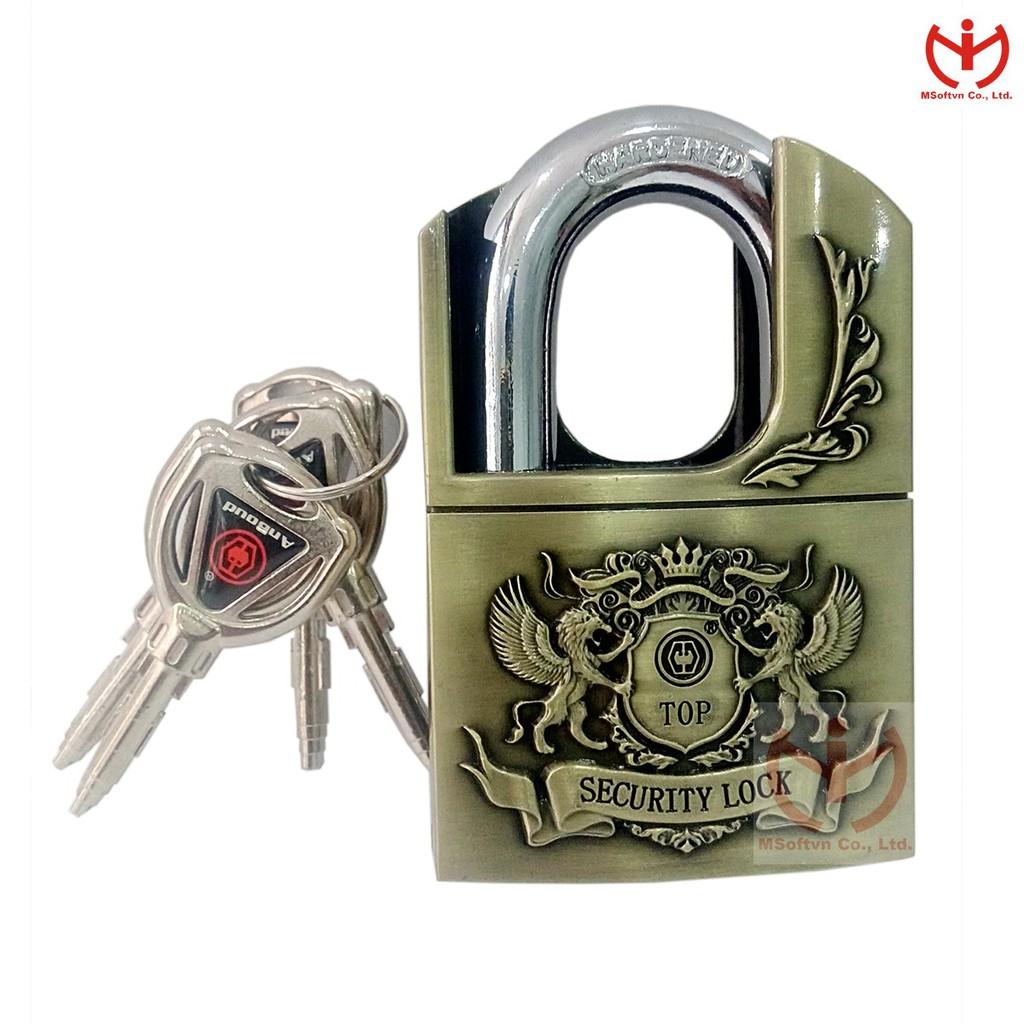 Ổ khóa chống cắt Anboud C6-60H thân kẽm rộng 60mm màu vàng đồng - MSOFT