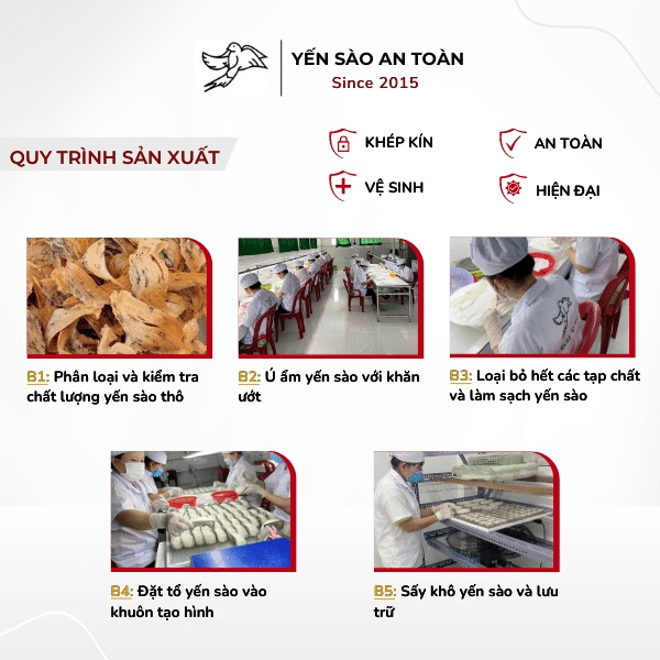 Hồng Yến rút lông thượng hạng nguyên chất từ tổ yến Khánh Hòa Yến Sào An Toàn