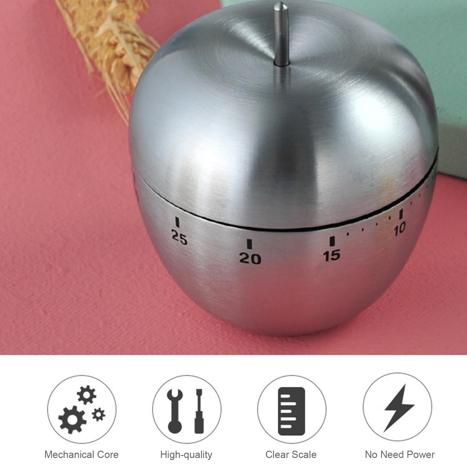 Đồng hồ cơ hẹn giờ hình trái cây dễ thương bằng thép không gỉ, hẹn giờ nấu ăn, tập gym…