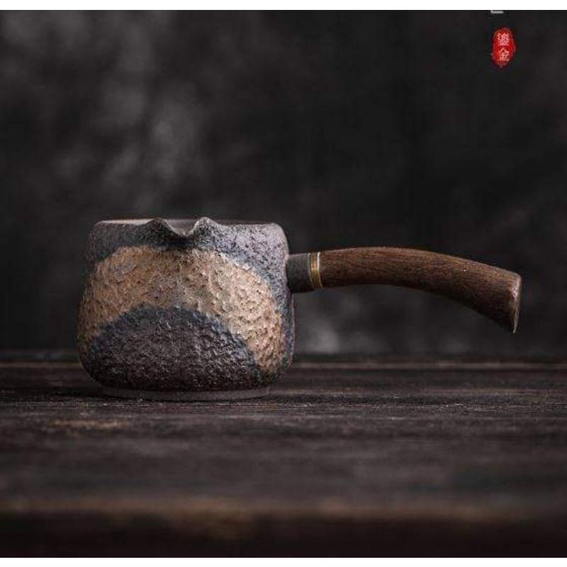 Tống nước bằng gốm màu vàng nghệ thuật|Bộ dụng cụ uống trà bằng sắt màu đen phong cách Retro