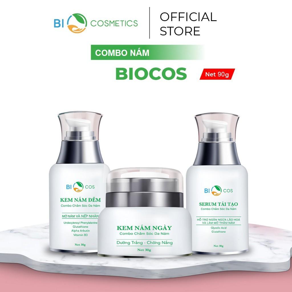 Combo Chăm Sóc Da Nám và Ngăn Ngừa Nám BIOCOS (2 Kem Nám + 1 Serum Tái Tạo)