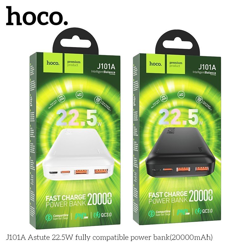 Pin Sạc Dự Phòng Hoco Sạc Nhanh J101A PD20W QC3.0 20000Mah 22.5W Hàng Nhập Khẩu