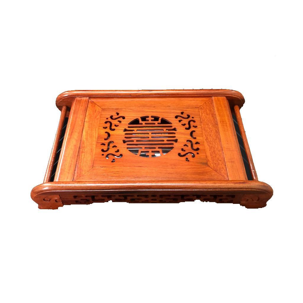 Khay Trà Gỗ Hương Ta Kích Thước 45x27x7cm Dùng Trong Phòng Khách