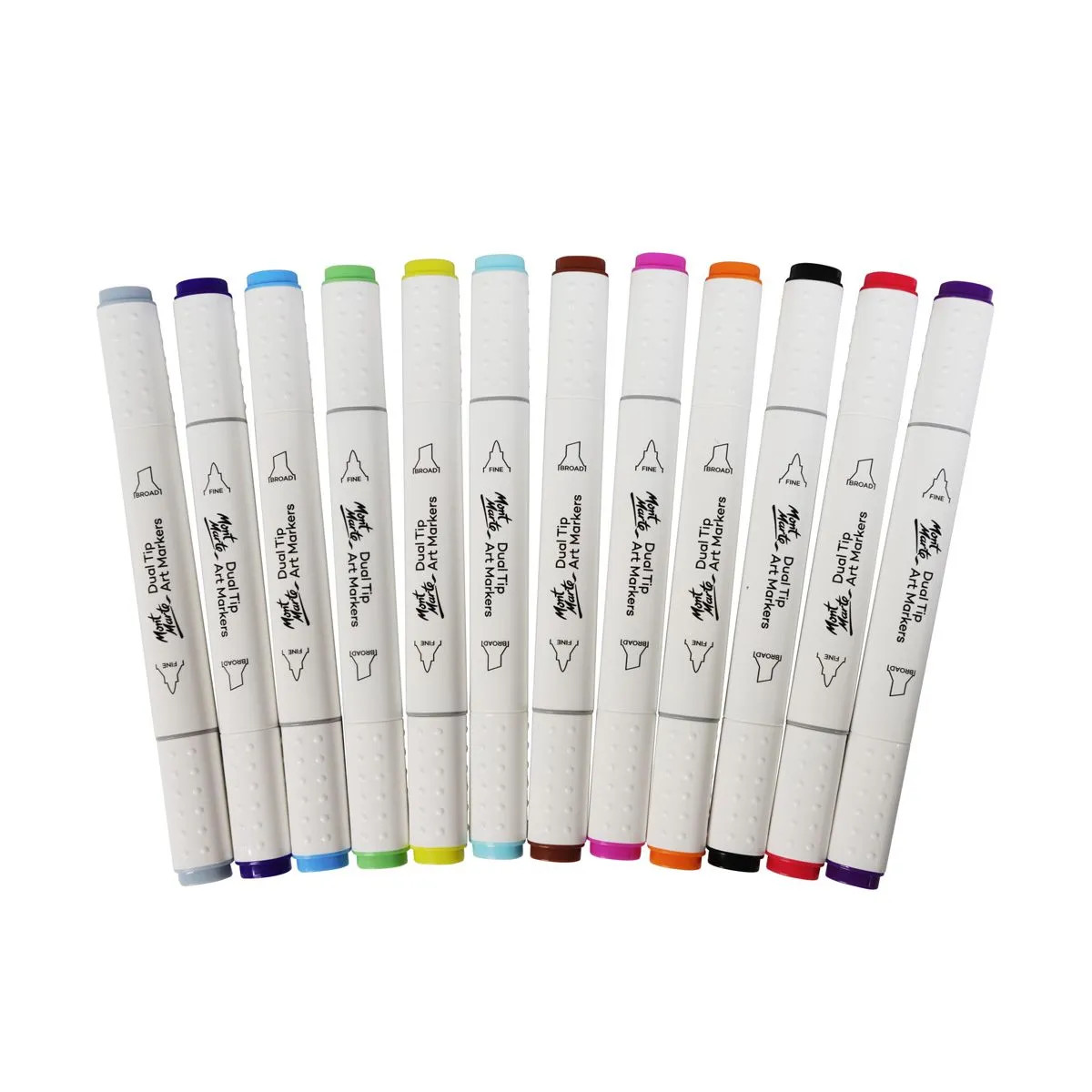 Bộ Bút Lông Cao Cấp 2 Đầu Mont Marte 12/24 màu - Dual Tip Art Markers Premium