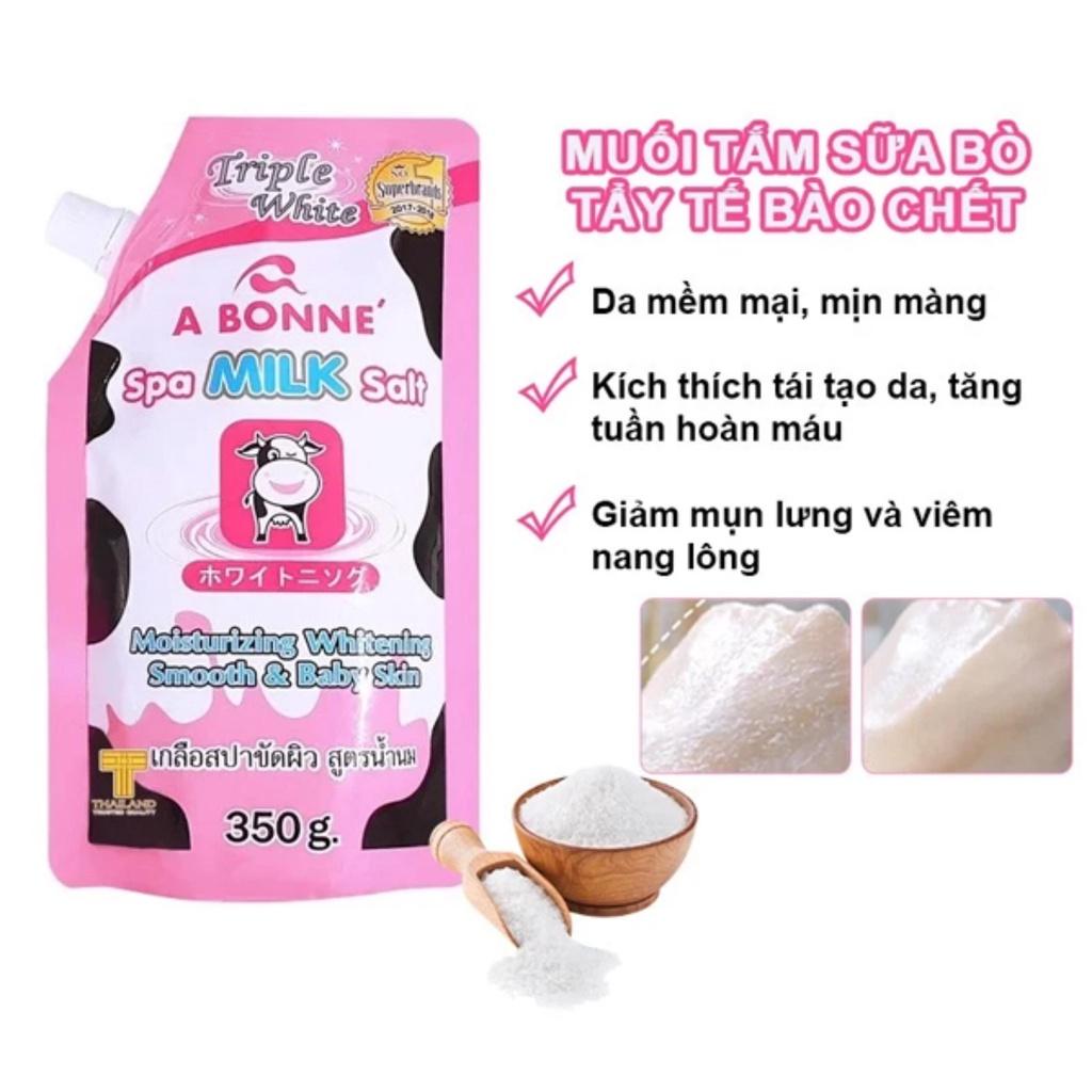 Muối Tắm Sữa Bò A bonne Tẩy Tế Bào Da Chết Body Spa Milk Salt Thái Lan 350gr