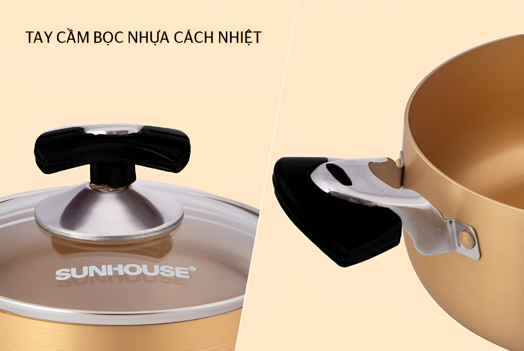 Bộ 3 nồi nhôm anod Sunhouse SH6634N 16-20-24cm hàng chính hãng