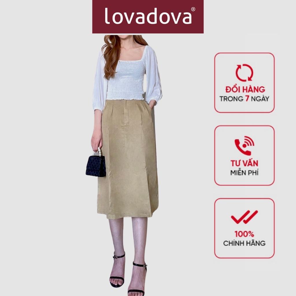Chân Váy, Cách Điệu Có Túi, Màu Nâu Nhạt - Lovadova 20S08C001