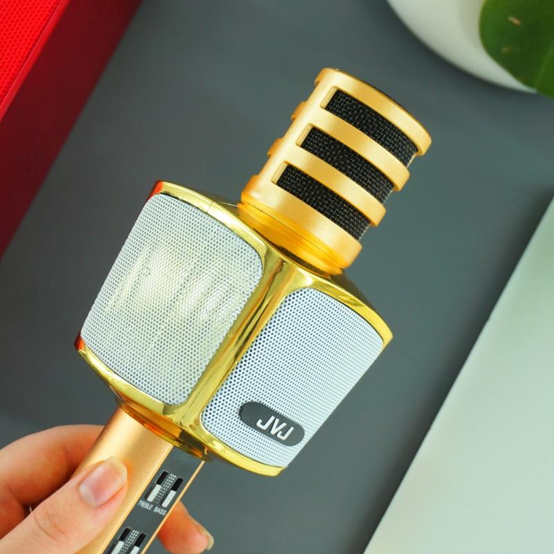 Micro hát karaoke kèm loa Bluetooth không dây JVJ SD17 3 in 1 – Bass cực chuẩn - Hàng Chính Hãng