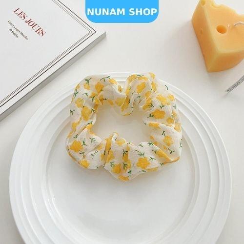 Cột tóc crunchies chất von hoa mềm mại xinh xắn Nunam Shop