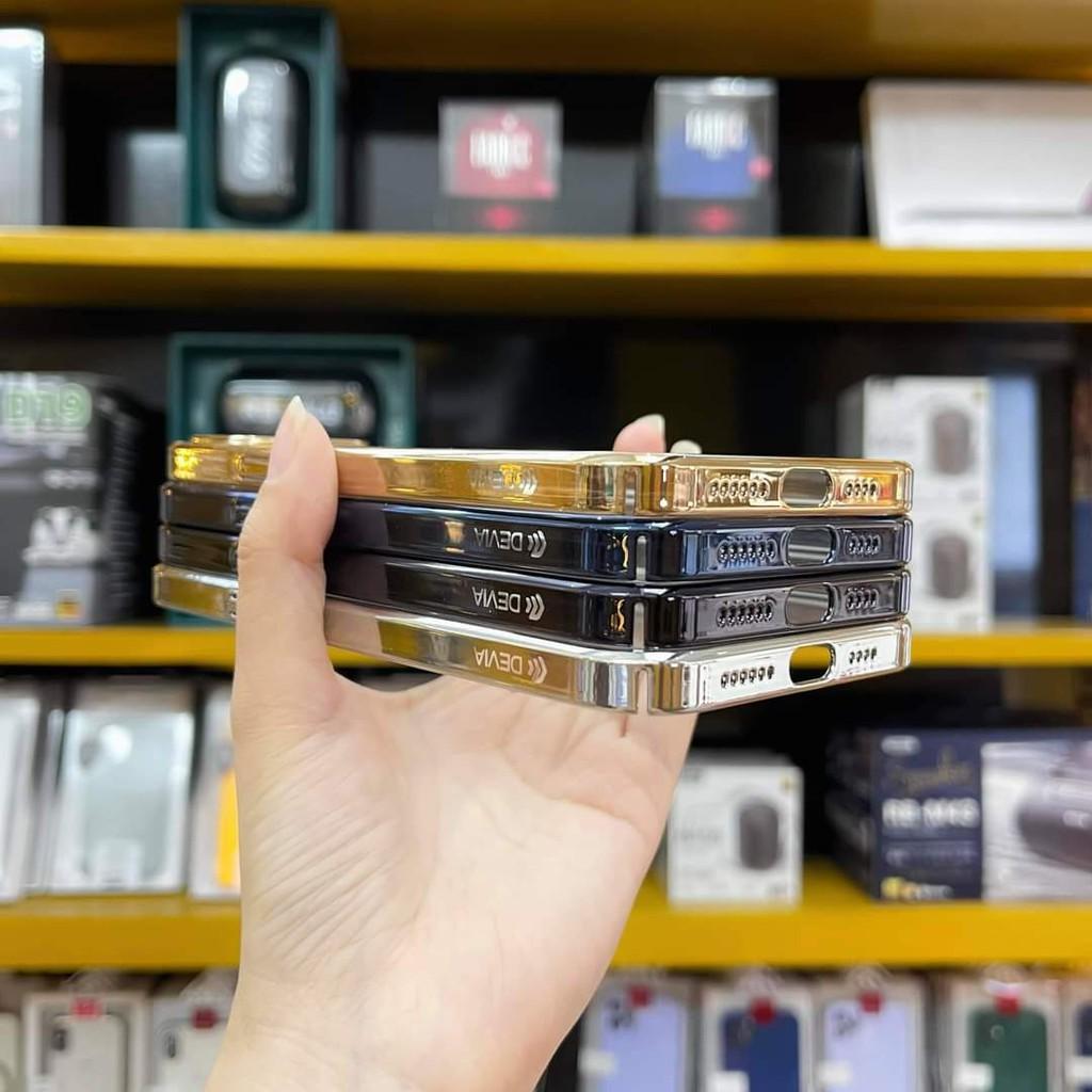 Ốp cao cấp Devia Cực Đẹp lưng trong viền màu dành cho Iphone 12/ 12 pro/ 12 max/ 12 pro max/ 13/ 13 promax - Hàng chính hãng