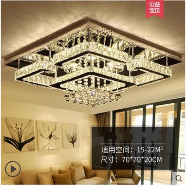 Đèn mâm Ca Sỹ Pha Lê ốp trần siêu sáng, 3 cách thức KT 60x60xh20cm - 3 mẫu