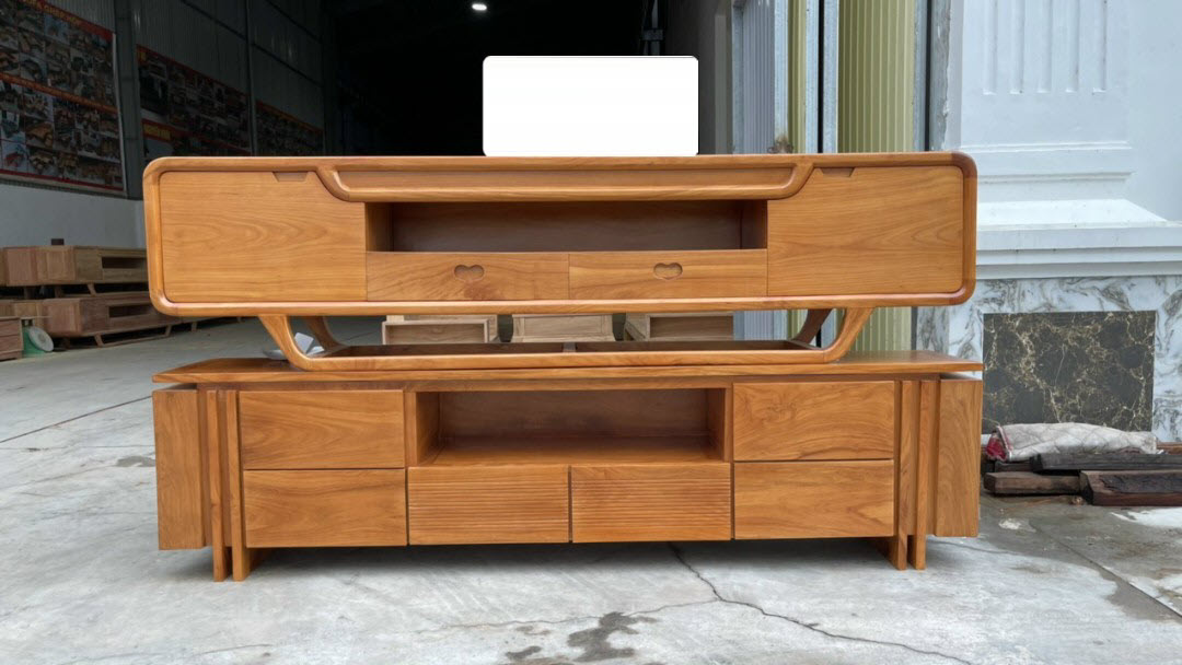 Kệ tivi gỗ gõ đỏ dài 2m và 2m20