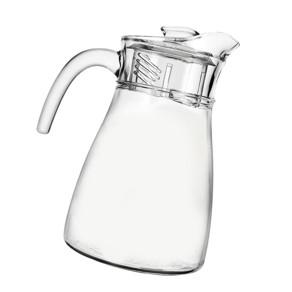 2 Pcs Clear Water Pitcher 1.3L Juice Beverage Jar for Bar Cafe Kitchen