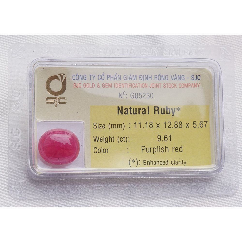 Mặt Đá Ruby Tự Nhiên Mài Trơn Oval