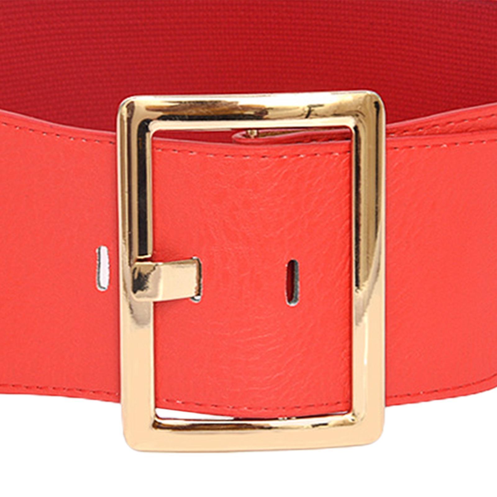 Women's Stretch Belt Metal Buckle Women Wide Waist Belt for Dress Coat Women