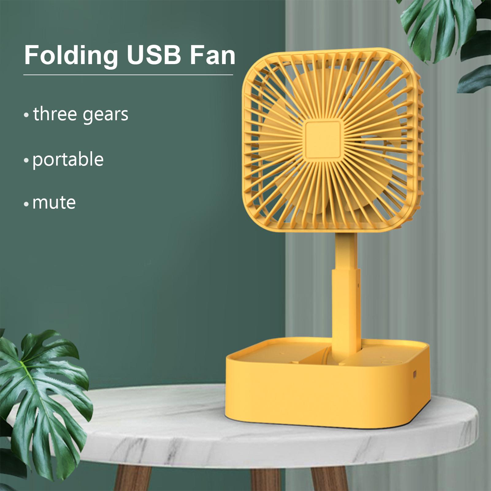 Quạt di động quạt mini di động ba tốc độ có đế, sạc USB