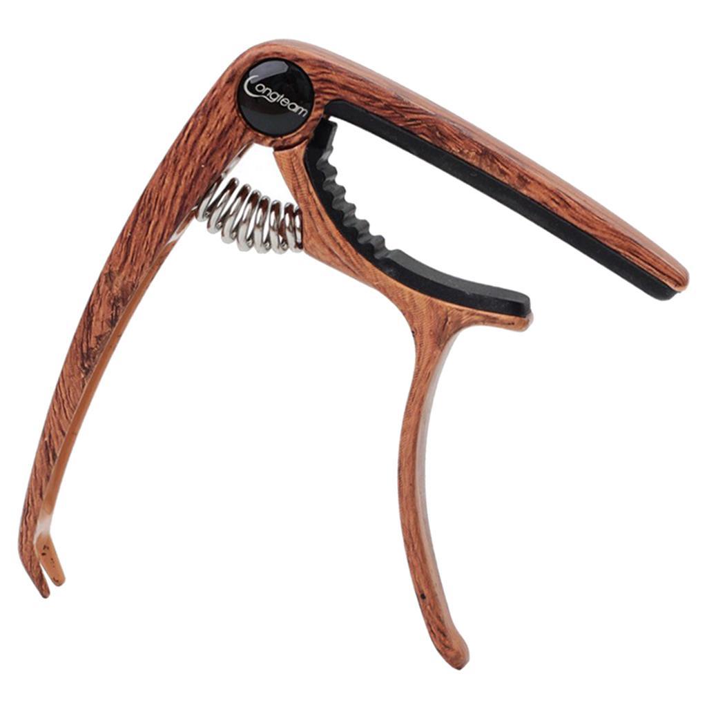 Wood Grain Guitar Capo Tuner Quick Change Key Clamp
