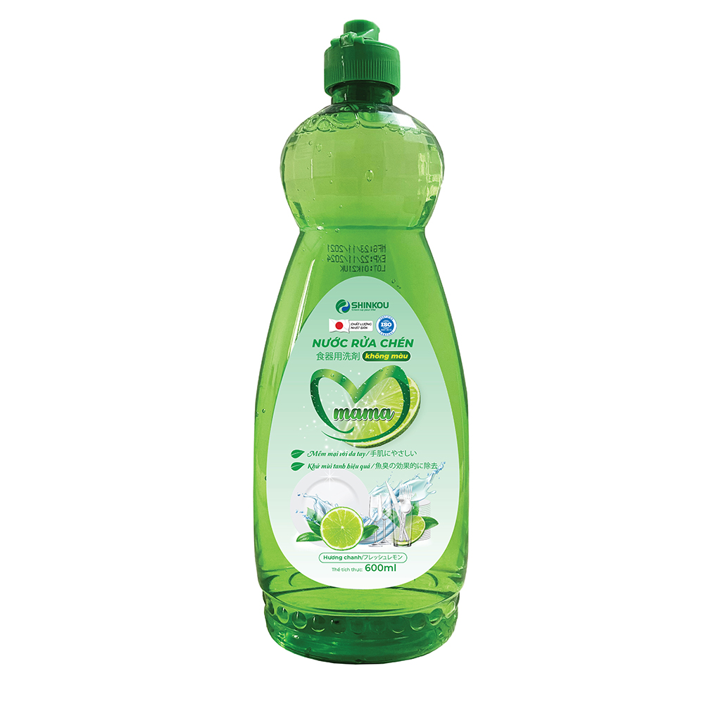 NƯỚC RỬA CHÉN MAMA - HƯƠNG CHANH TƯƠI - CHAI 600ML