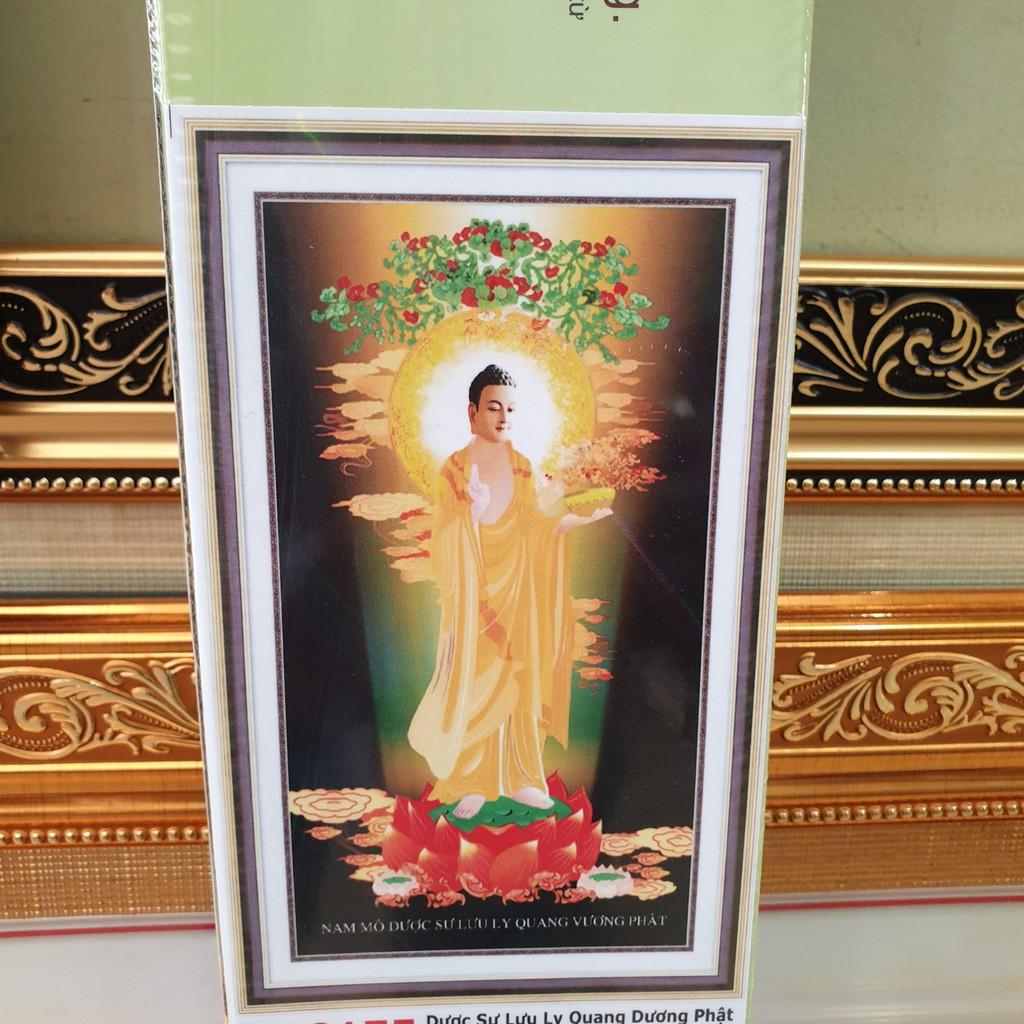 Tranh đính đá PHẬT DƯỢC SƯ LƯU LY QUANG VƯƠNG . Kích Thước: 80cm x 50cm