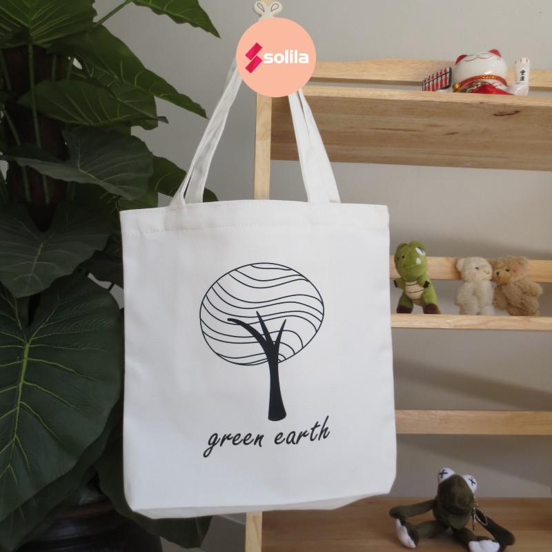 Túi tote bag vải canvas mềm đẹp có khóa và túi phụ cho bạn nữ đi học đi làm thời trang hàn quốc