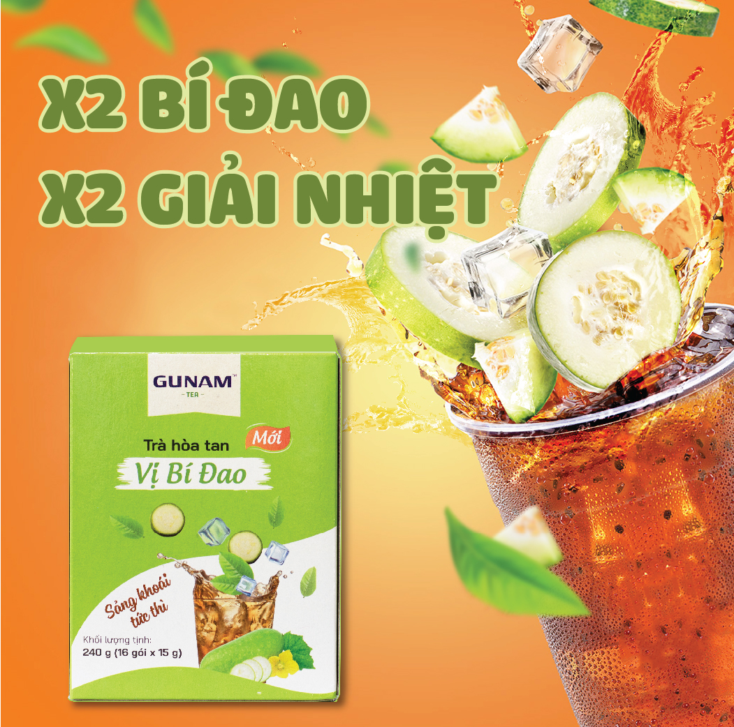 Hộp trà hòa tan vị bí đao GUNAM (16 gói x 15g)