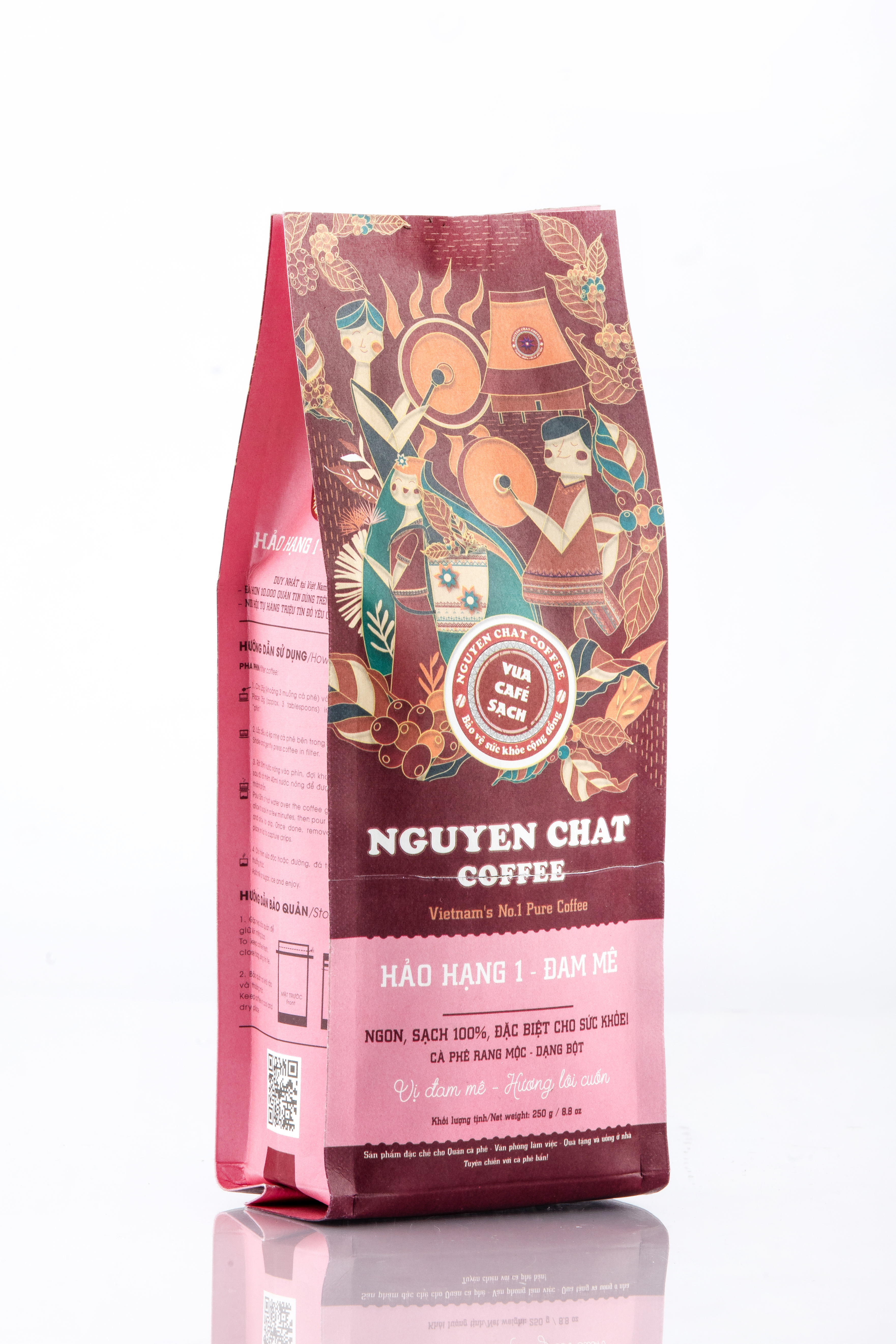 Cà Phê Xay Nguyên Chất HẢO HẠNG 1 Premium Coffee No. 1 Phong Cách Ý Hương Thơm Nồng, Vị Đắng Đậm Đà, Hậu Vị Ngọt 250g