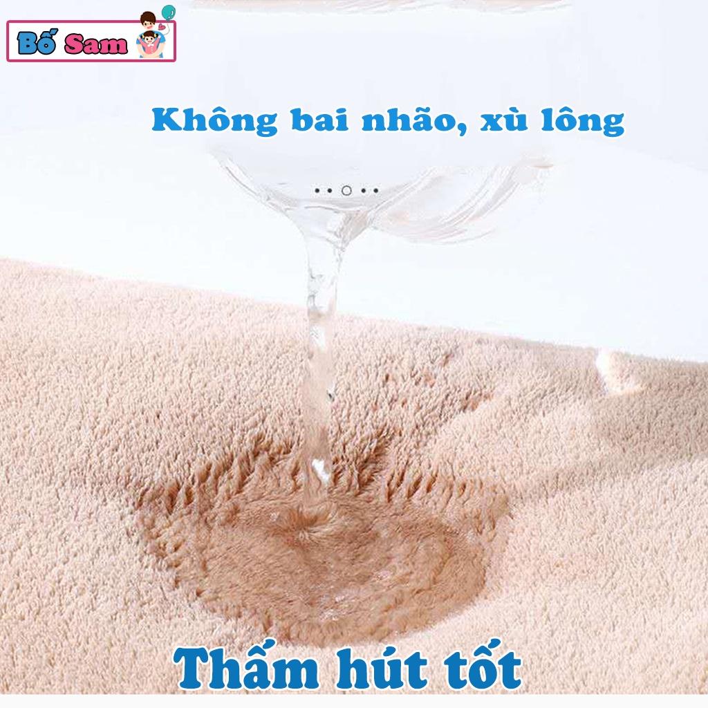 Áo choàng tắm khăn tắm cho bé cotton có mũ lông cừu dày dặn thấm hút tốt Shop Bố Sam