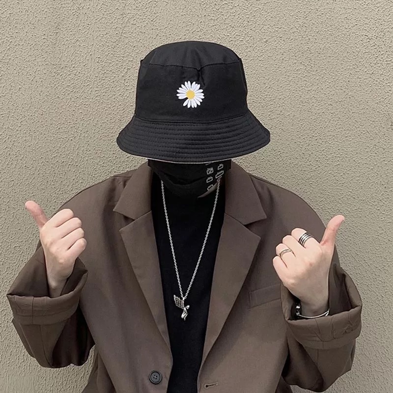 Mũ Vành Nhỏ, Mũ Bucket Hoa Cúc, Mũ Bucket Cụp Phong Cách Swag Siêu Xinh MD07