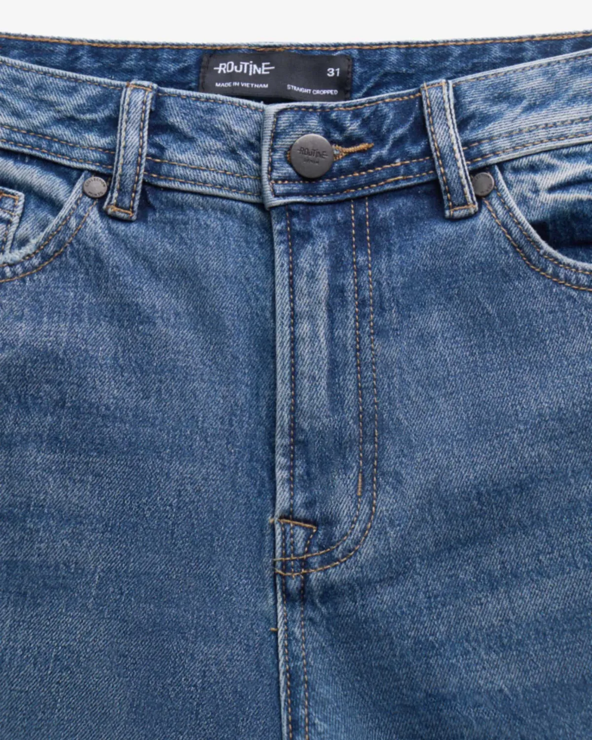 Quần jean / Quần denim nam màu xanh ống suông . Form Straight cropped - ROUTINE 10F24DPA043 | LASTORE MENSWEAR