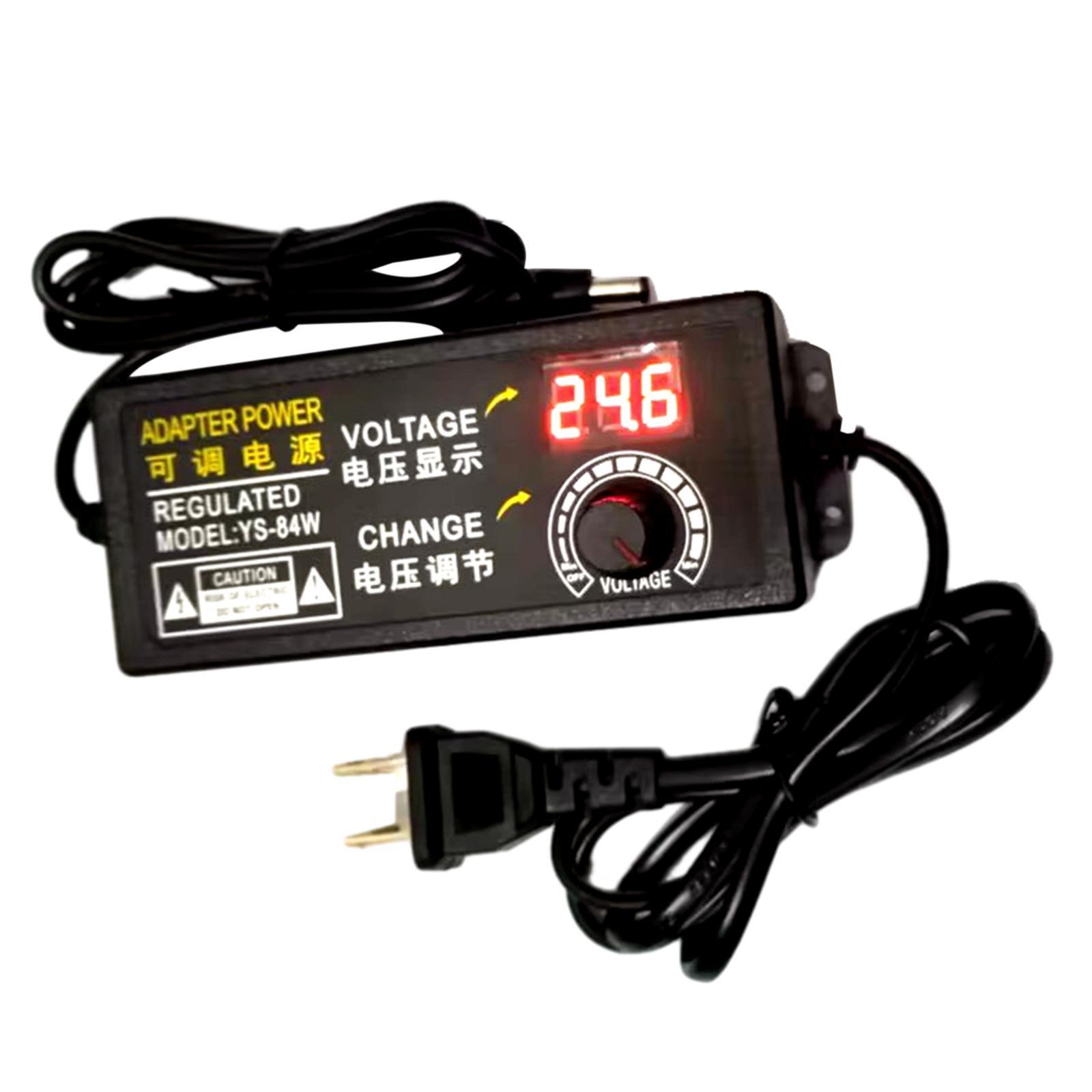 Power Supply Adapter Voltage Power Adapter Adjustable Overvoltage 3V~24V for DC Desk Lamps Circuit Power Supply Testing Motors DC Fans