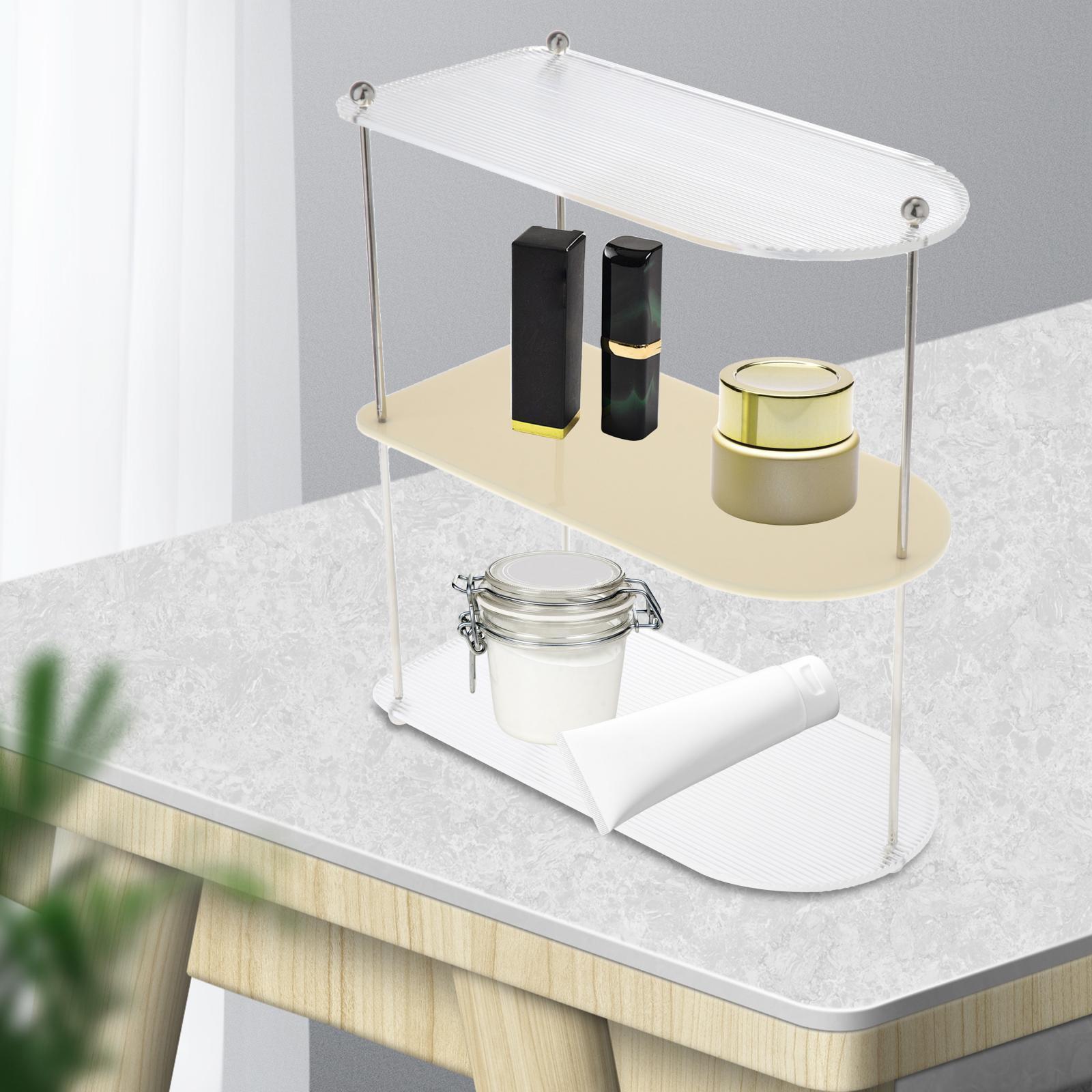 Layered Vanity Organizer Tray Holder Spice Rack for Bedroom Kitchen Dresser