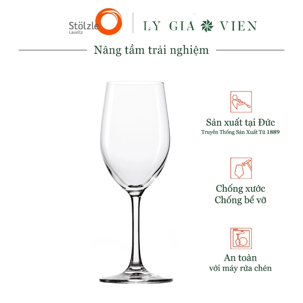 Ly Vang Trắng Stoelzle Classic White Wine Glass - Lý Tưởng Cho Rượu Müller, Thurgau, Silvener, Riesling Hay Gavi - Chiếc Ly Hoàn Hảo Cho Các Loại Vang Trắng, Vang Đỏ Nhẹ