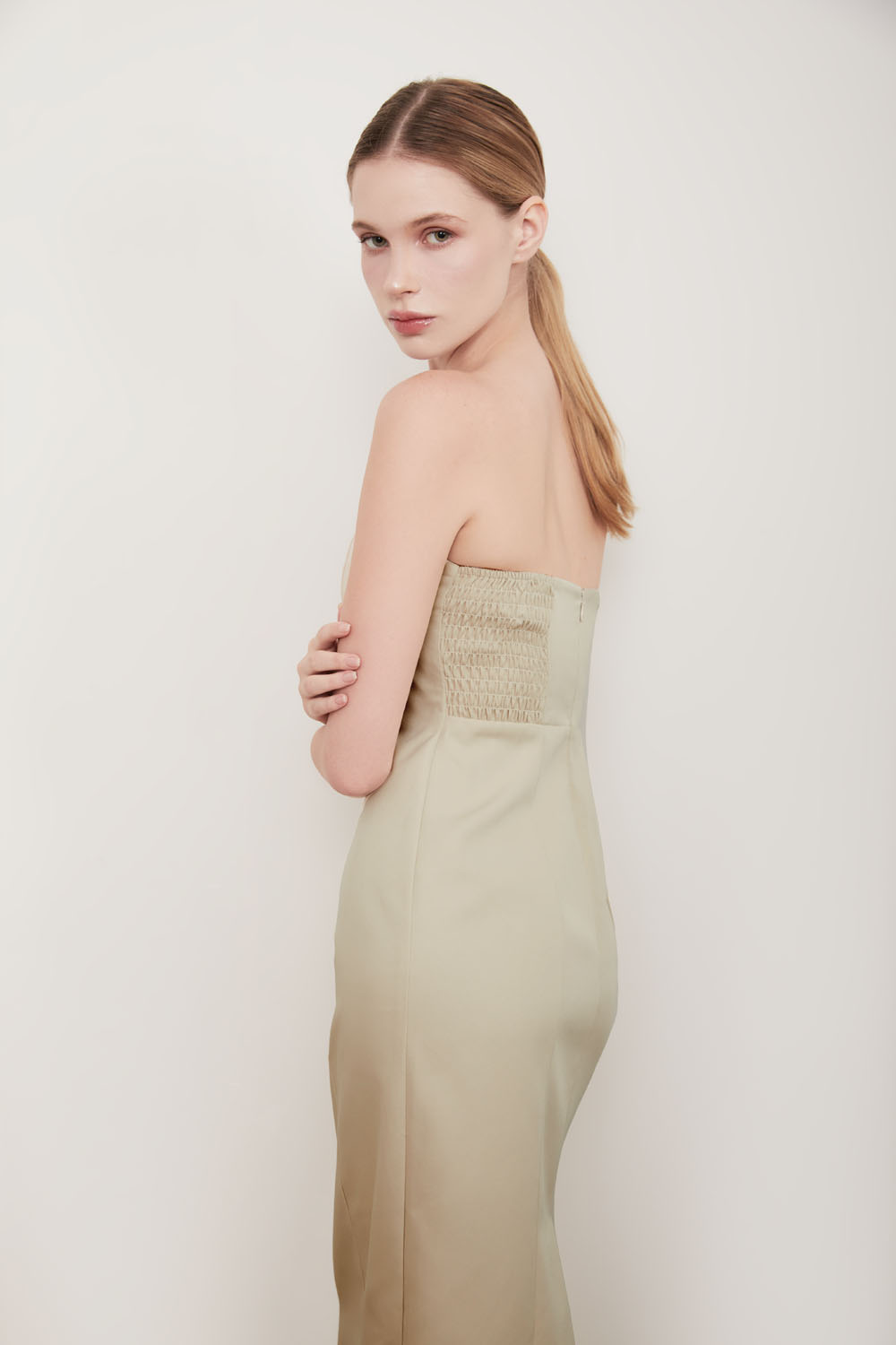 DOTTIE - Đầm dài cúp ngực - Beige - D0519