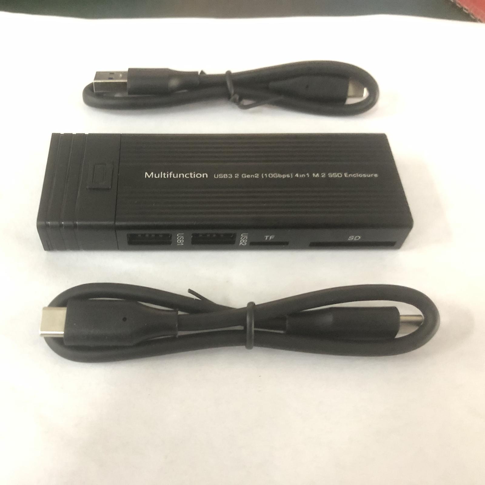 M.2 SSD Enclosure Type C 10 Gbps 6Gbps Compact Adapter for Laptop Black